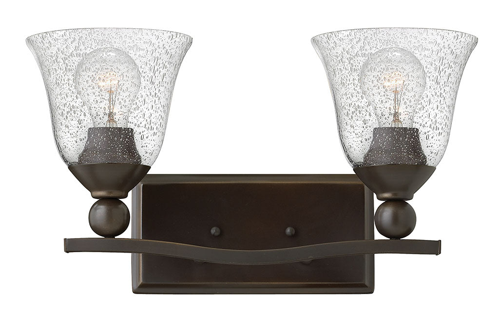 Hinkley Bolla Bath Bar Vanity Lights Hinkley Olde Bronze with Clear Seedy glass 6.75x16.0x8.75 