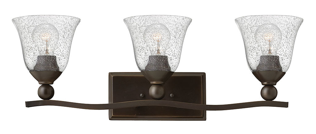 Hinkley Bolla Bath Bar Vanity Lights Hinkley Olde Bronze with Clear Seedy glass 6.75x26.0x8.75 