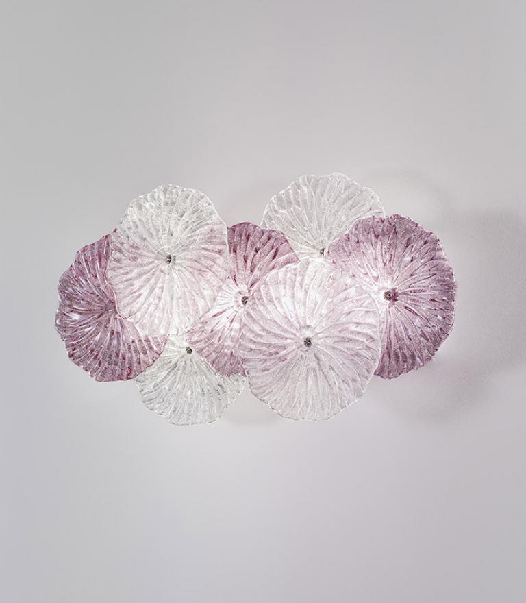 Zafferano America Mariposa Wall / Ceiling Light Ceiling Flush Mounts Zafferano America Large Amethyst Intergral LED