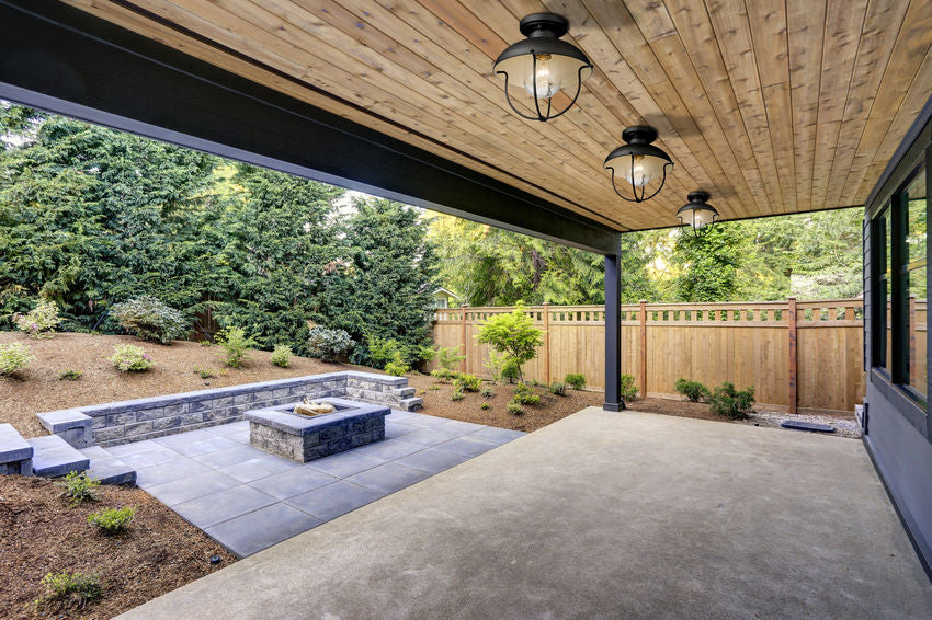 Z-Lite Ansel Outdoor Flush Mount installed on a home exterior