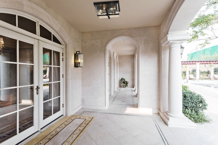Z-Lite Sana 592M-BK Outdoor Wall Light installed on a home exterior