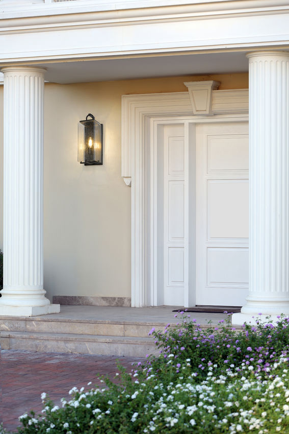 Z-Lite Sana 592M-BK Outdoor Wall Light installed on a home exterior