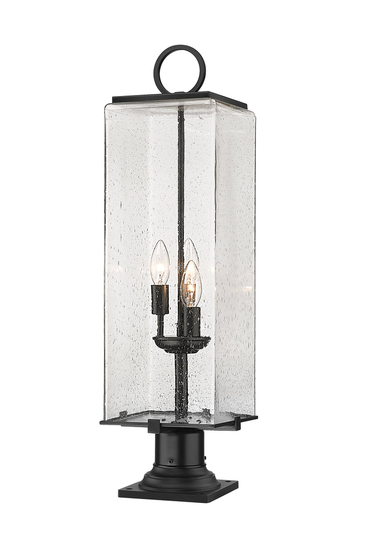 Z-Lite Sana 592PHBR-533PM-BK 3 Light Outdoor Pier Mounted Fixture in Black