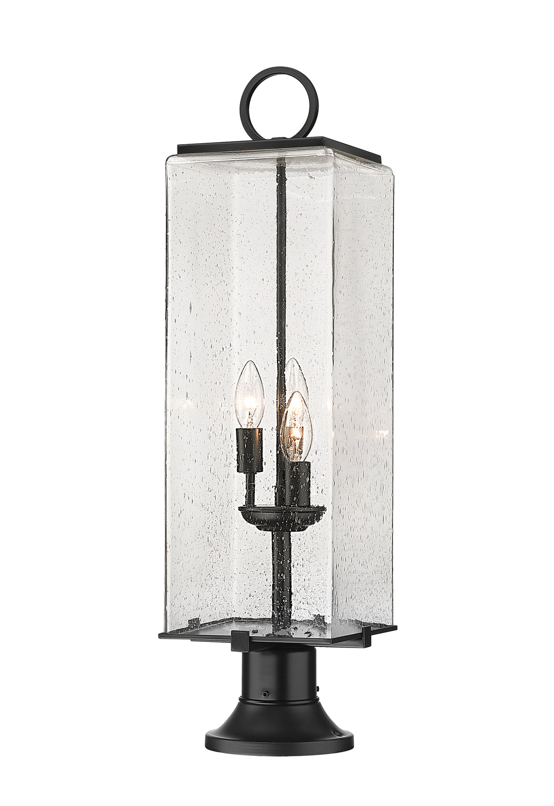 Z-Lite Sana 592PHBR-553PM-BK 3 Light Outdoor Pier Mounted Fixture in Black