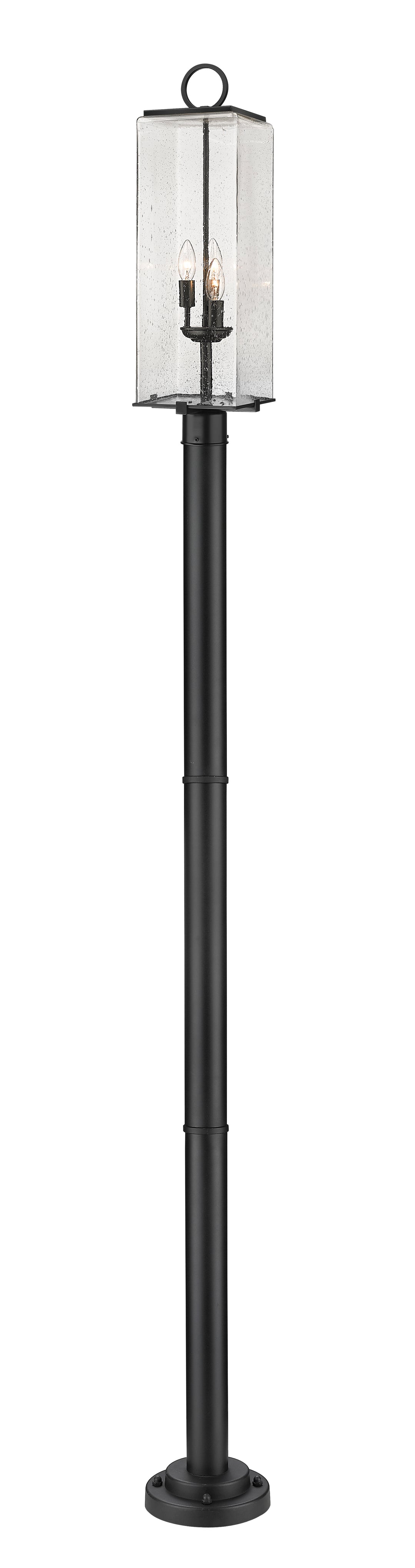 Z-Lite Sana 592PHBR-567P-BK 3 Light Outdoor Post Mounted Fixture in Black