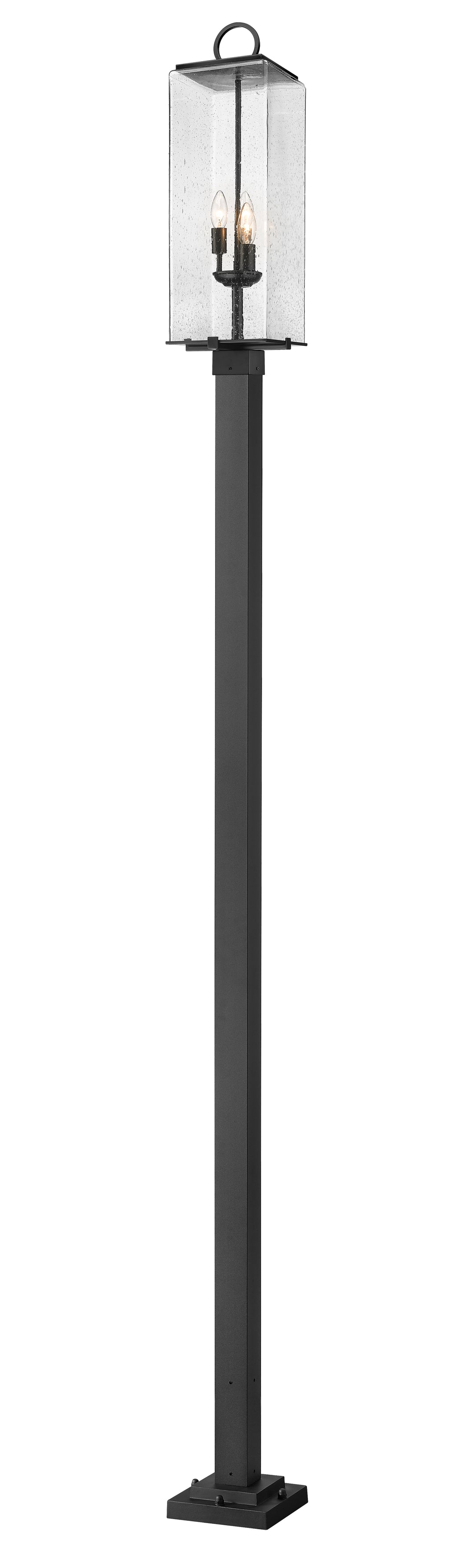 Z-Lite Sana 592PHBS-536P-BK 3 Light Outdoor Post Mounted Fixture in Black