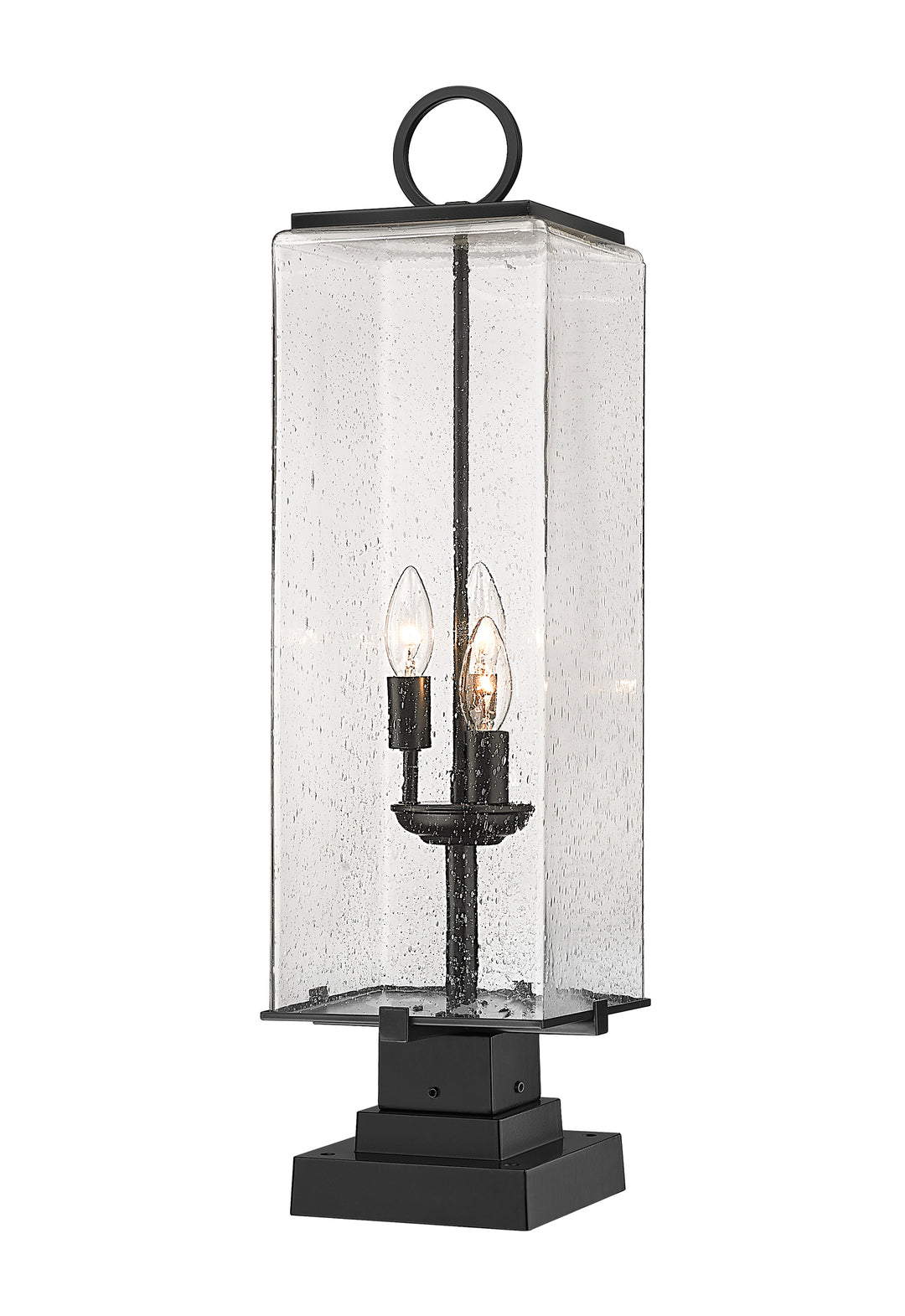 Z-Lite Sana 592PHBS-SQPM-BK 3 Light Outdoor Pier Mounted Fixture in Black