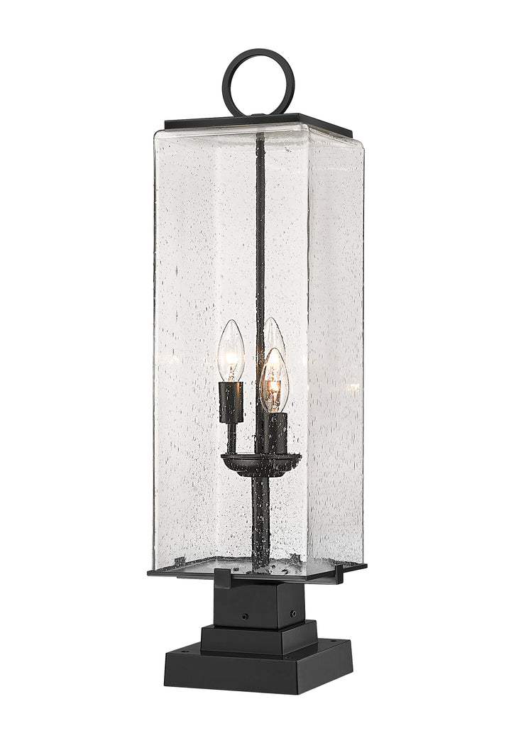 Z-Lite Sana 592PHBS-SQPM-BK 3 Light Outdoor Pier Mounted Fixture in Black