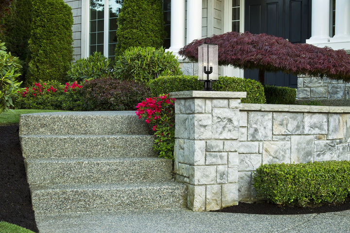 Z-Lite Sana 592PHMR-533PM-BK Outdoor Post & Pier Mount Light installed on a home exterior