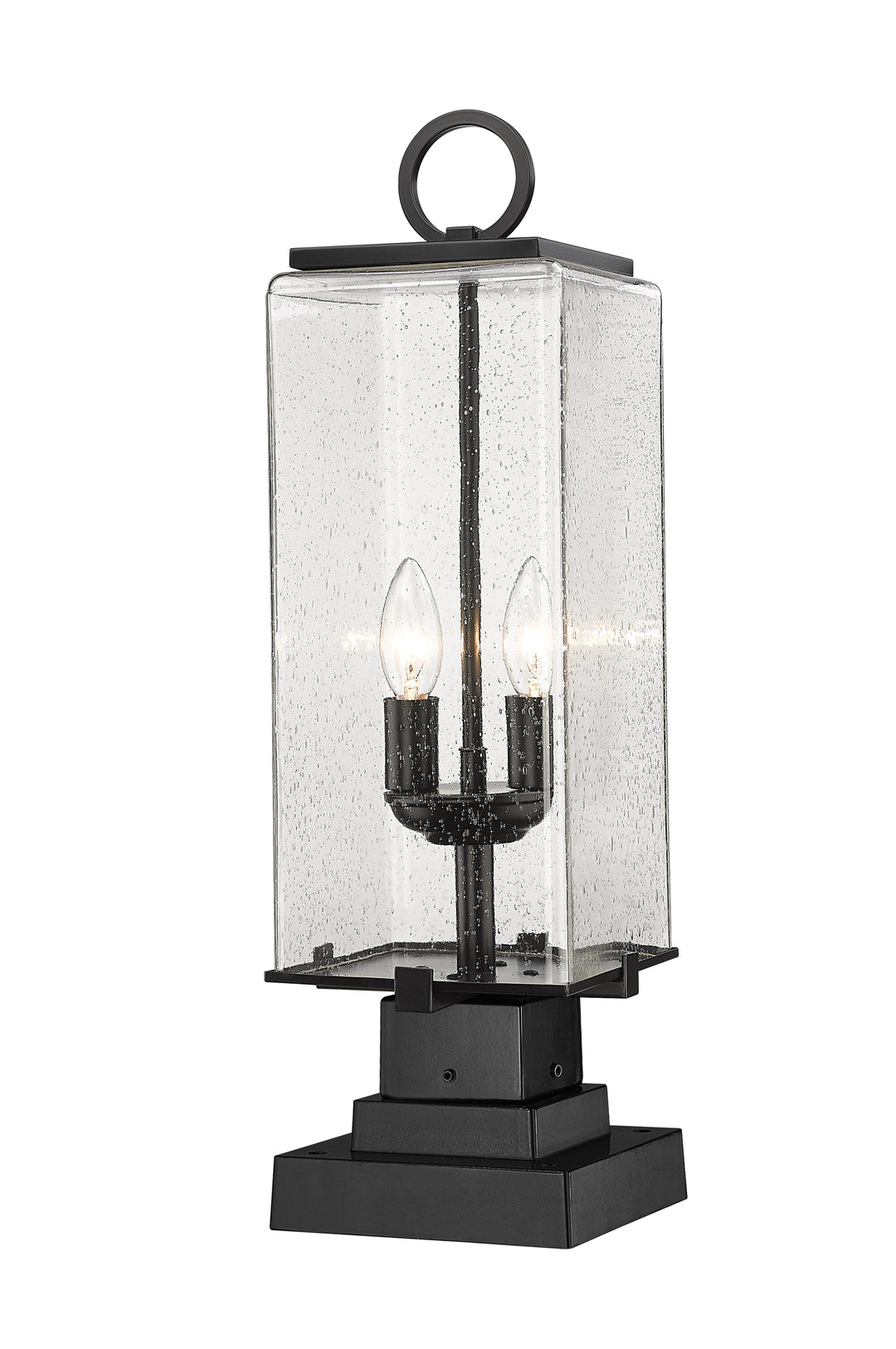 Z-Lite Sana 592PHMS-SQPM-BK 2 Light Outdoor Pier Mounted Fixture in Black