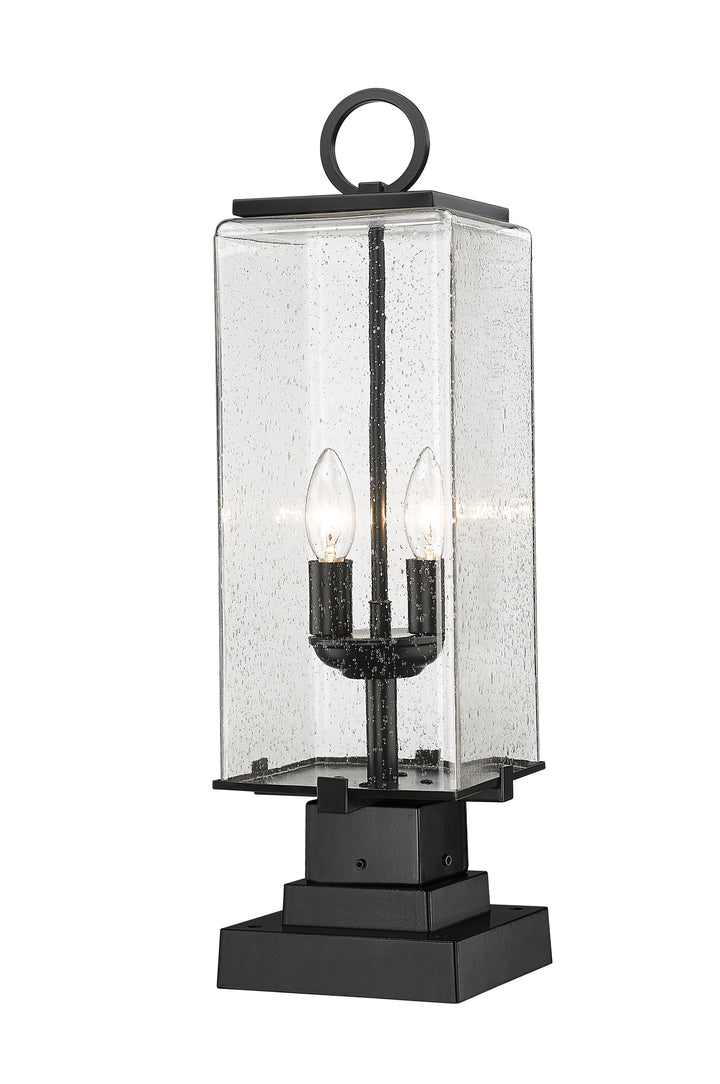 Z-Lite Sana 592PHMS-SQPM-BK 2 Light Outdoor Pier Mounted Fixture in Black