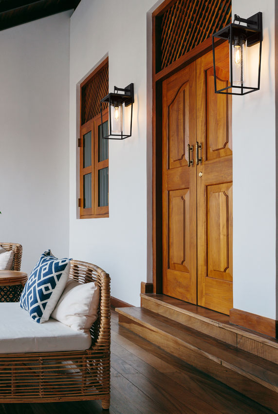 Z-Lite Sheridan Outdoor Wall Light installed on a home exterior