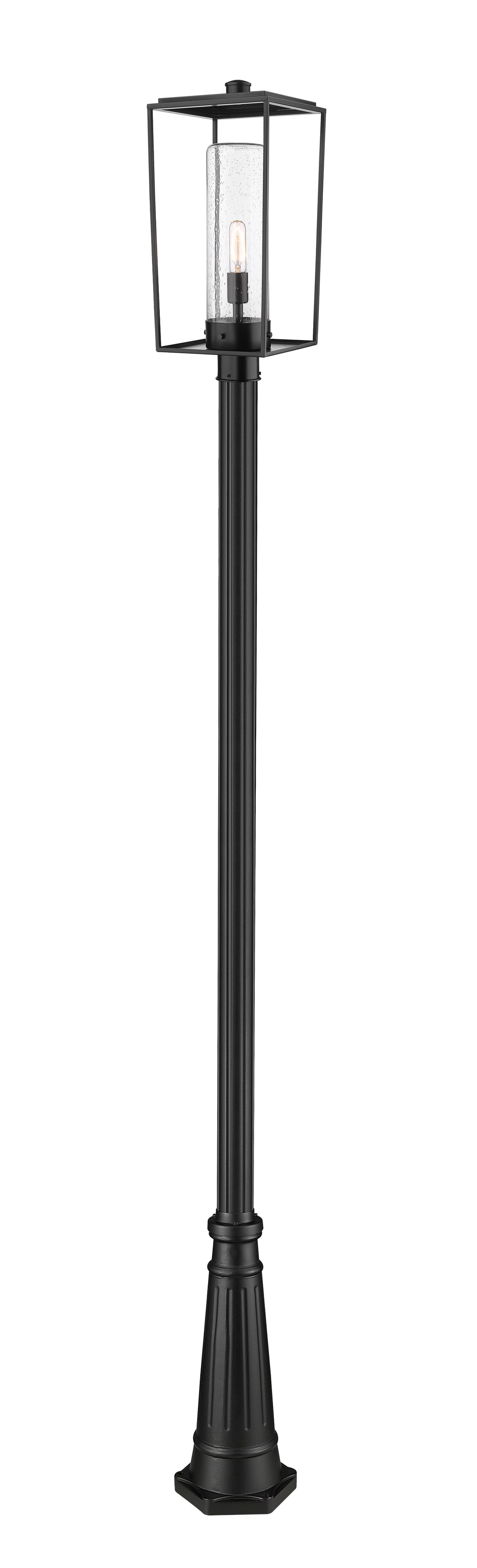 Z-Lite Sheridan 594PHBR-519P-BK 1 Light Outdoor Post Mounted Fixture