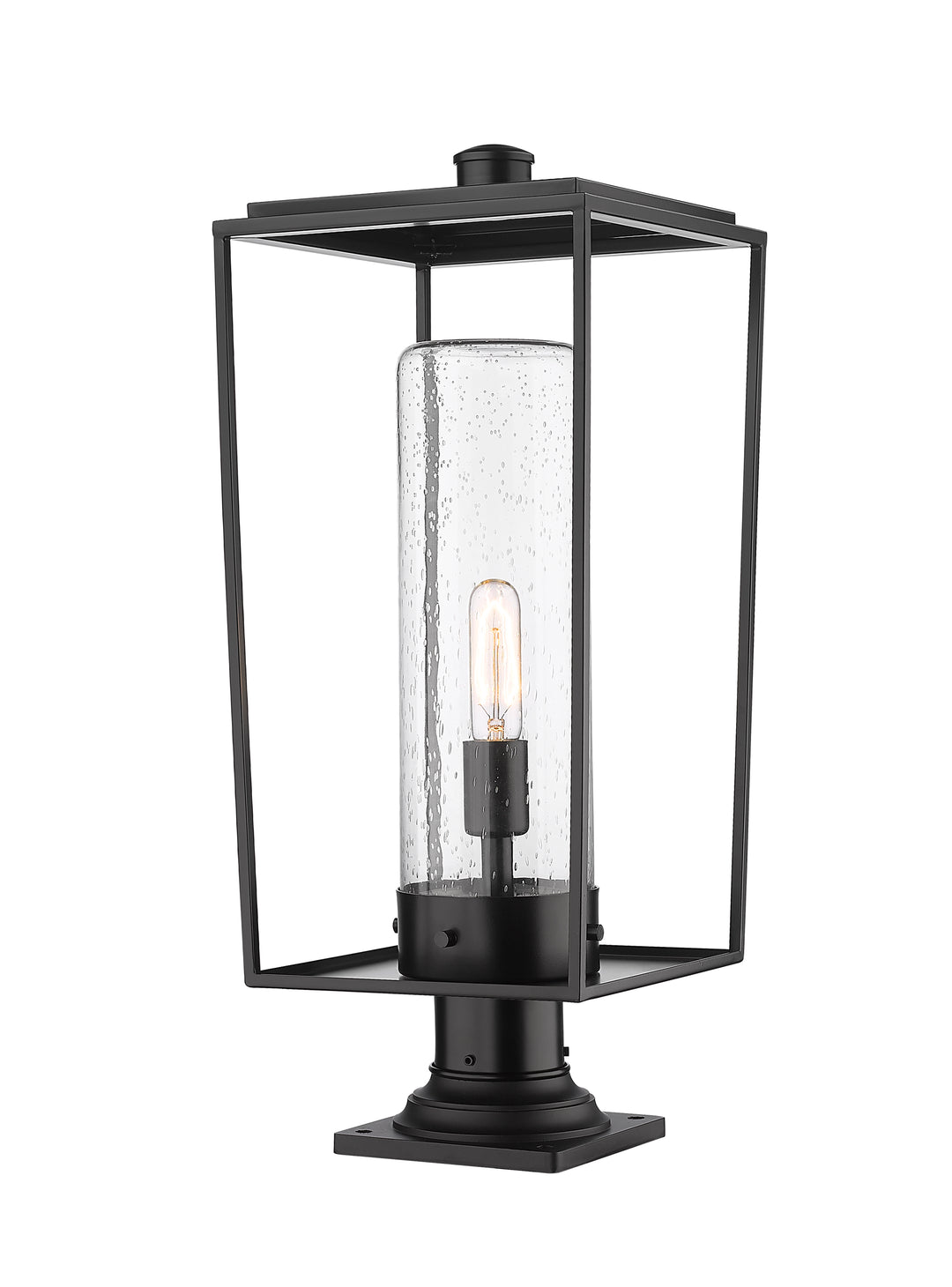 Z-Lite Sheridan 594PHBR-533PM-BK 1 Light Outdoor Pier Mounted Fixture