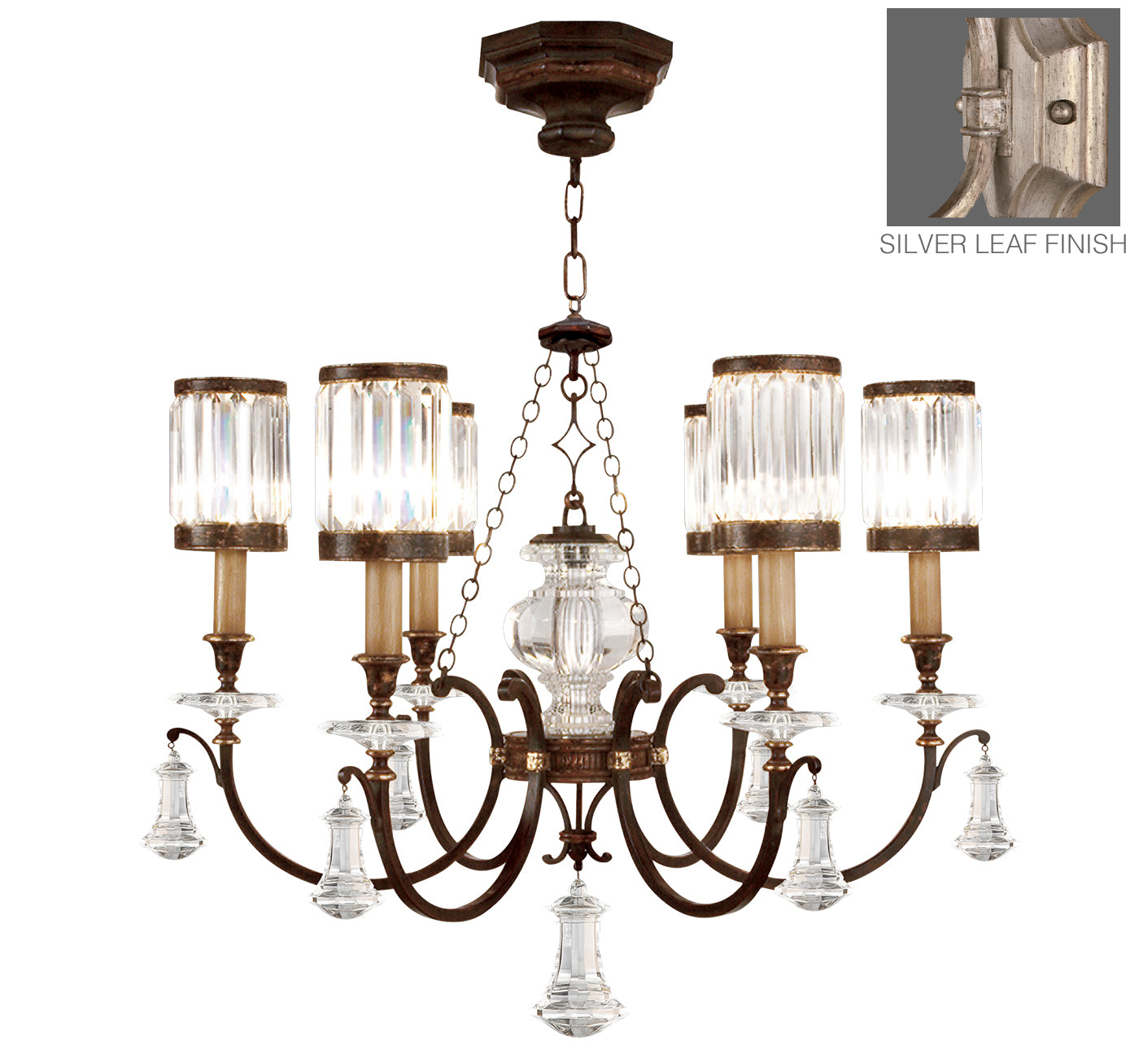 Fine Art Handcrafted Lighting Eaton Place Chandelier Chandeliers Fine Art Handcrafted Lighting Silver 32 x 28 