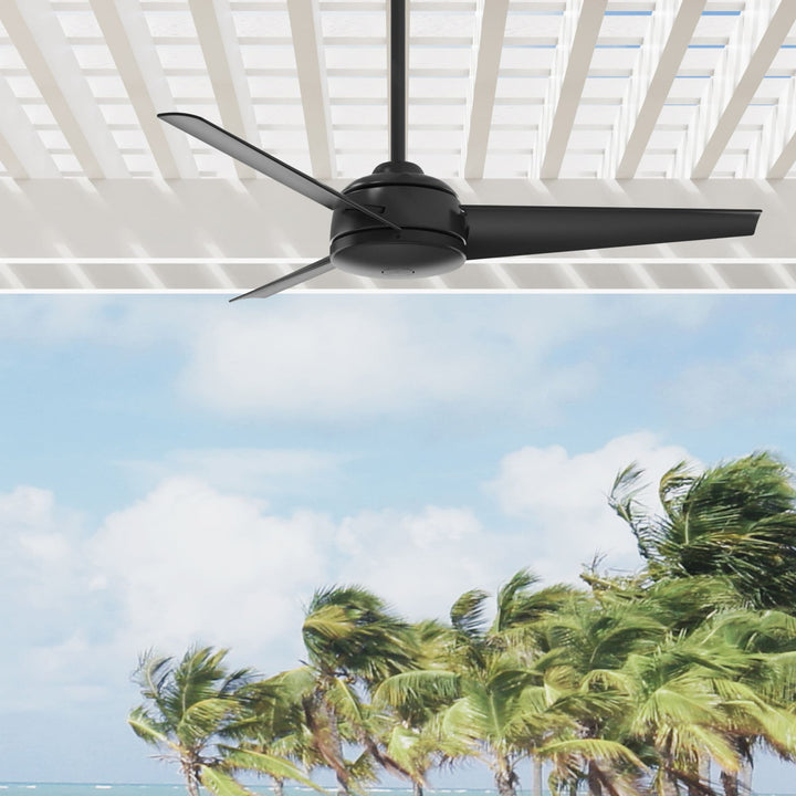 Hunter Trimaran Outdoor 52 inch | Matte Black 59609 Outdoor Ceiling Fans Hunter   