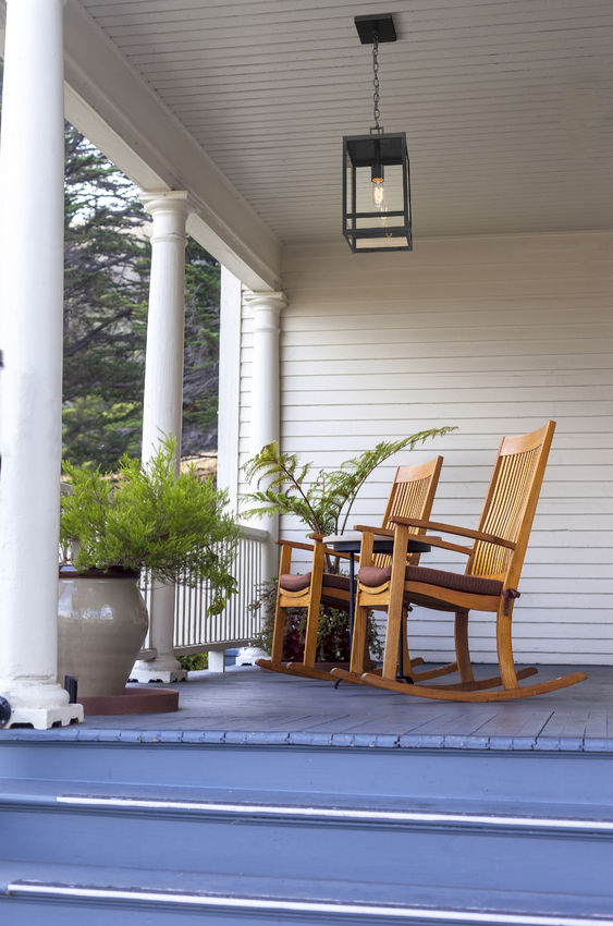 Z-Lite Nuri Outdoor Hanging Light installed on a home exterior