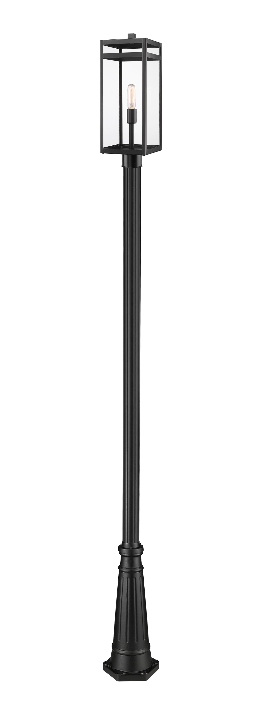 Z-Lite Nuri 596PHBR-519P-BK 1 Light Outdoor Post Mounted Fixture
