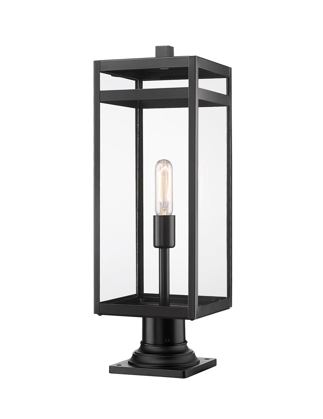 Z-Lite Nuri 596PHBR-533PM-BK 1 Light Outdoor Pier Mounted Fixture