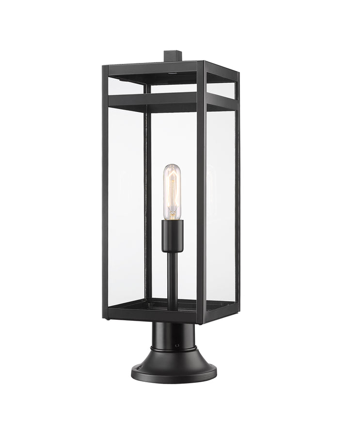 Z-Lite Nuri 596PHBR-553PM-BK 1 Light Outdoor Pier Mounted Fixture