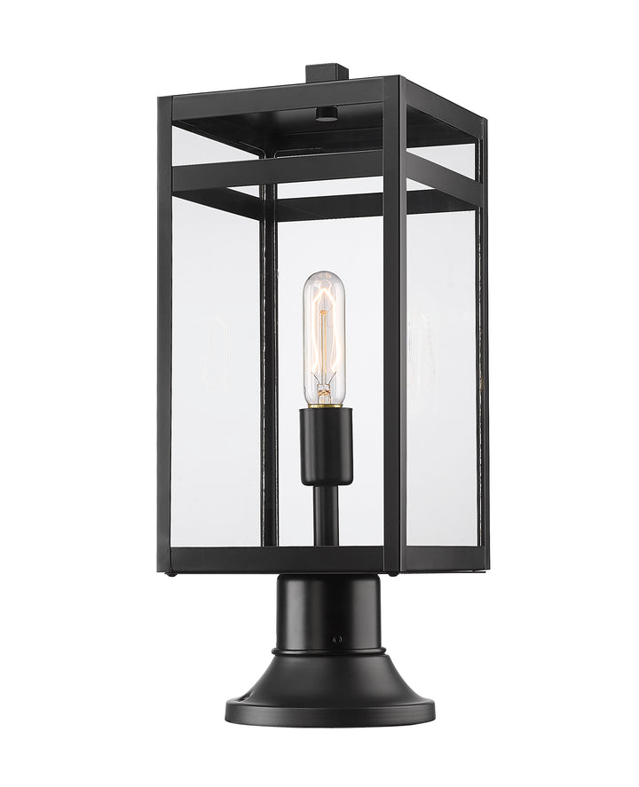 Z-Lite Nuri 596PHMR-553PM-BK 1 Light Outdoor Pier Mounted Fixture