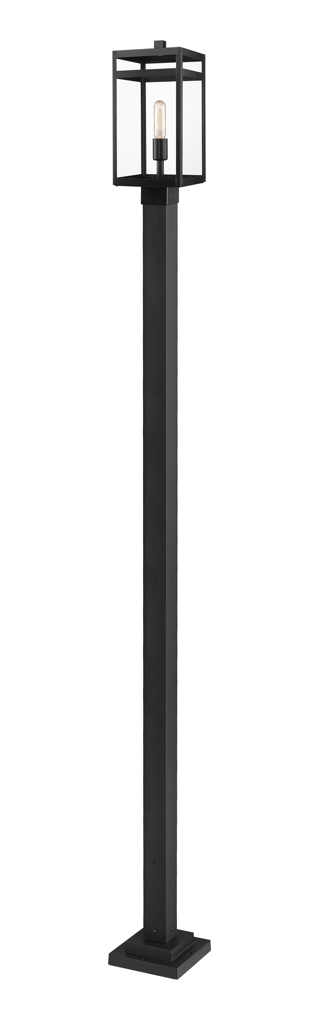 Z-Lite Nuri 596PHMS-536P-BK 1 Light Outdoor Post Mounted Fixture