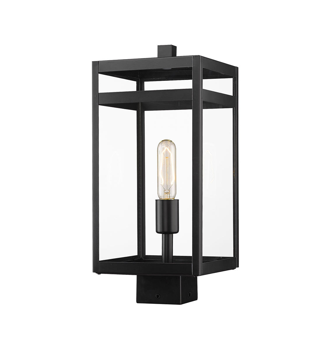 Z-Lite Nuri 596PHMS-BK 1 Light Outdoor Post Mount Fixture