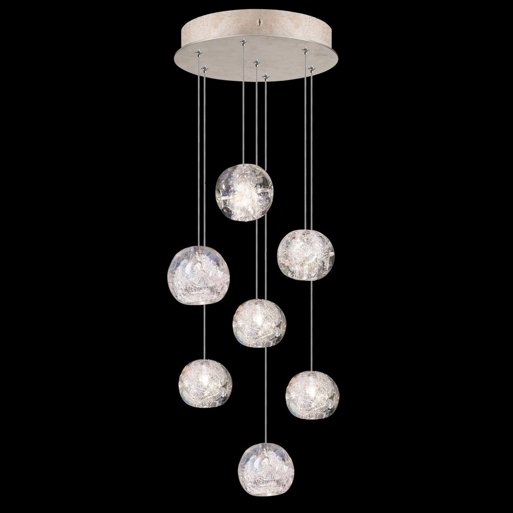 Fine Art Handcrafted Lighting Natural Inspirations 14"W Round Pendant in Mottled Gold Leaf, Nebula (852640-206LD)