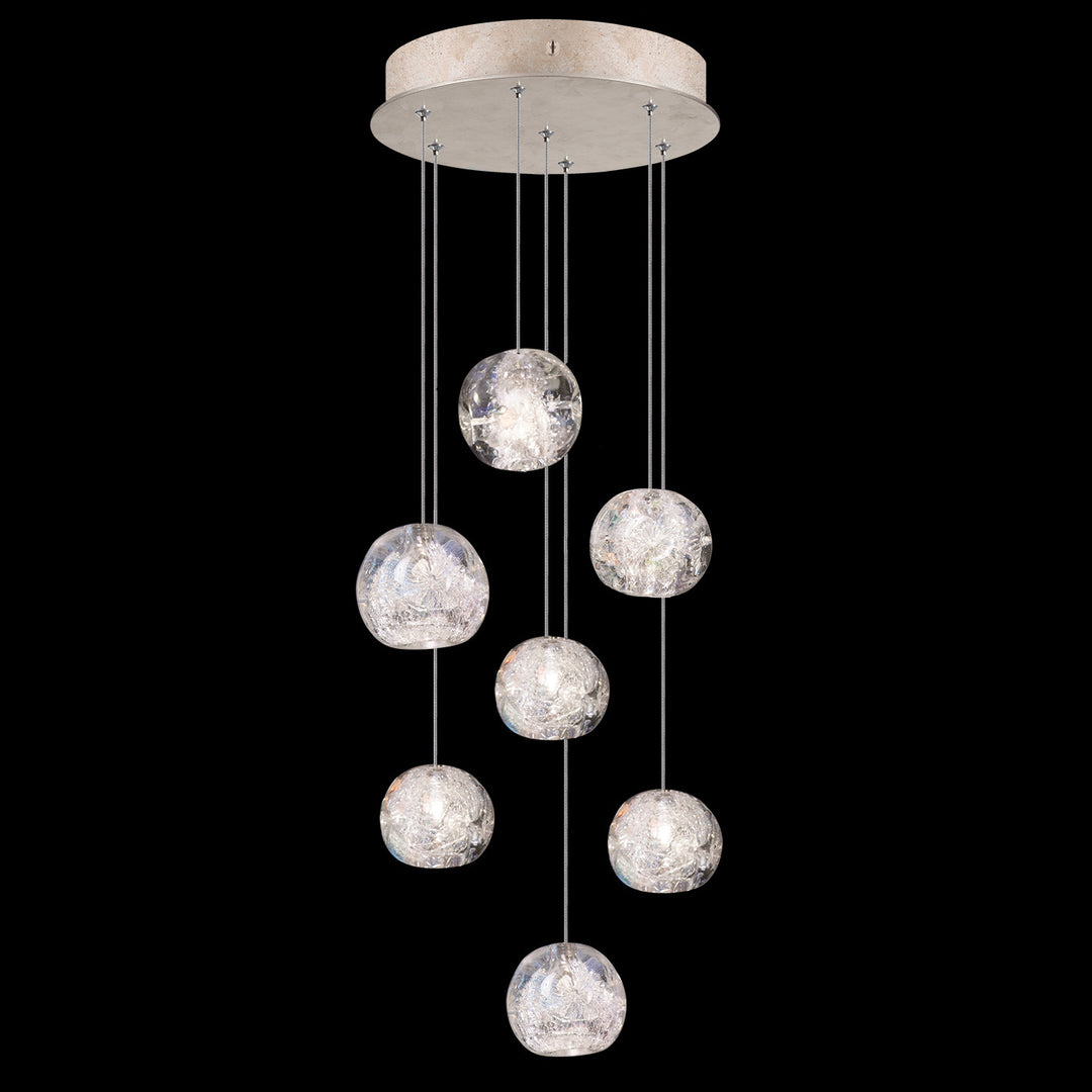 Fine Art Handcrafted Lighting Natural Inspirations 14"W Round Pendant in Mottled Gold Leaf, Nebula (852640-206LD)