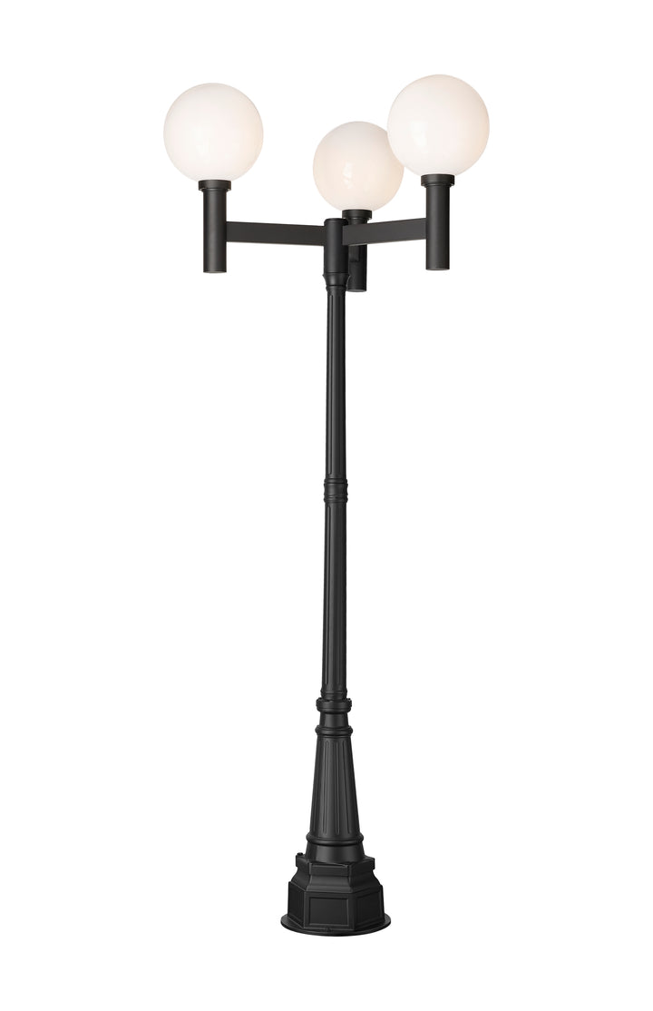 Z-Lite Laurent 597BP3-564P-BK 3 Light Outdoor Post Mounted Fixture
