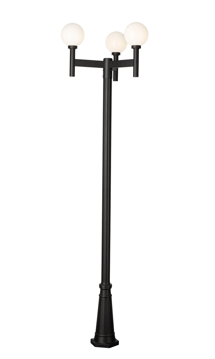 Z-Lite Laurent 597MP3-519P-BK 3 Light Outdoor Post Mounted Fixture