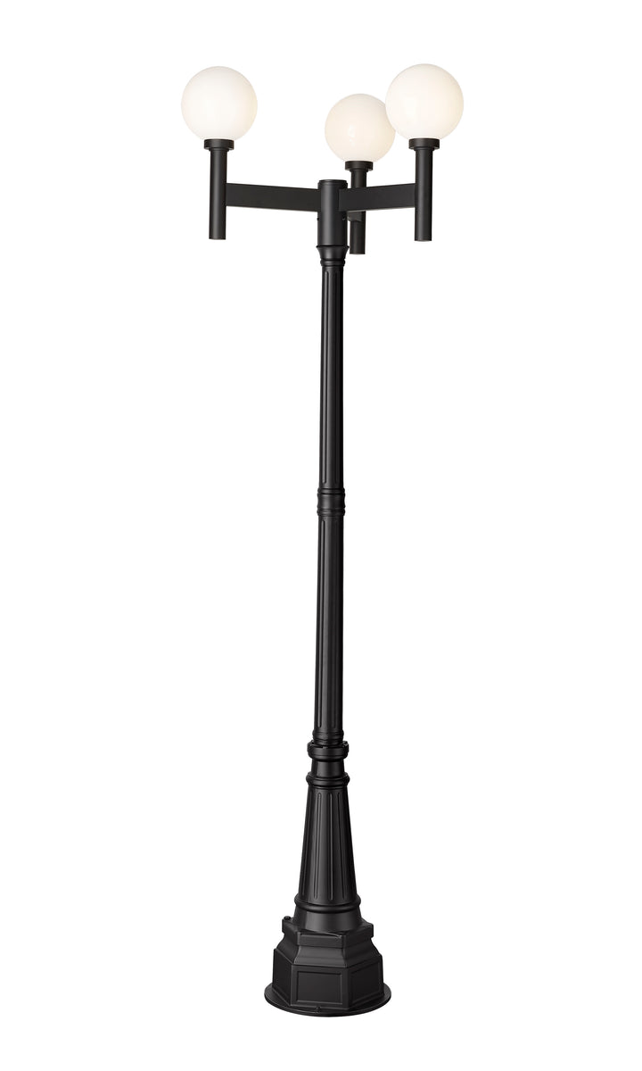 Z-Lite Laurent 597MP3-564P-BK 3 Light Outdoor Post Mount Fixture