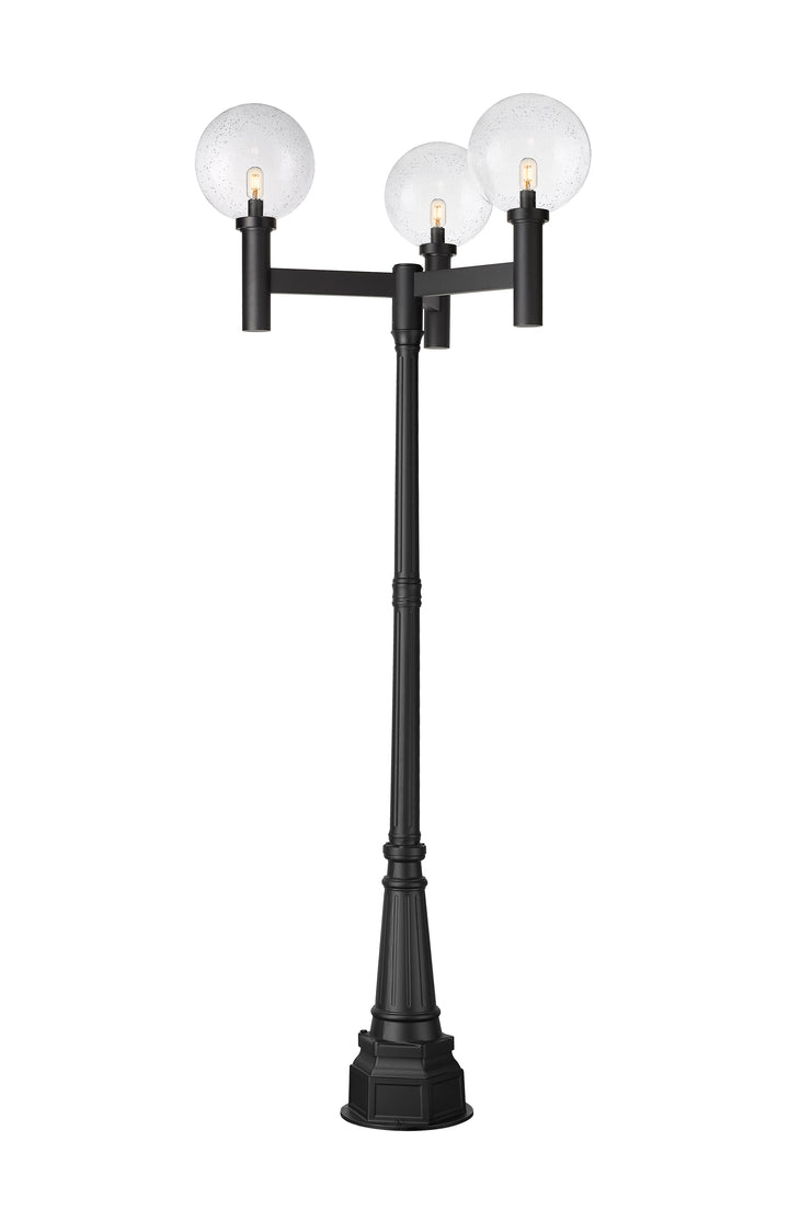 Z-Lite Laurent 599BP3-564P-BK 3 Light Outdoor Post Mounted Fixture