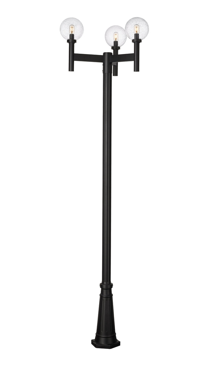 Z-Lite Laurent 599MP3-519P-BK 3 Light Outdoor Post Mounted Fixture