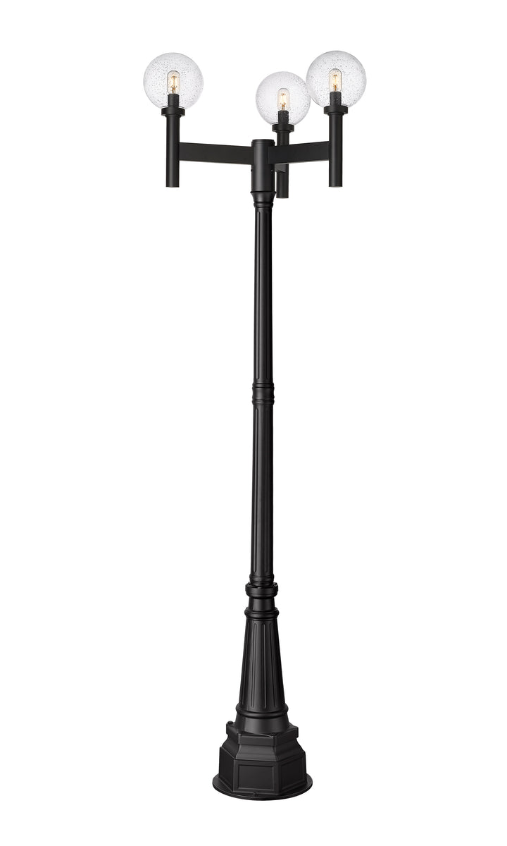 Z-Lite Laurent 599MP3-564P-BK 3 Light Outdoor Post Mount Fixture