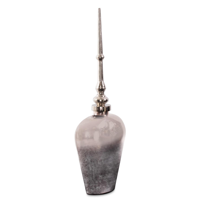 Howard Elliott Venetia Ebony Glass Bottle with Aluminium Spired Lid
