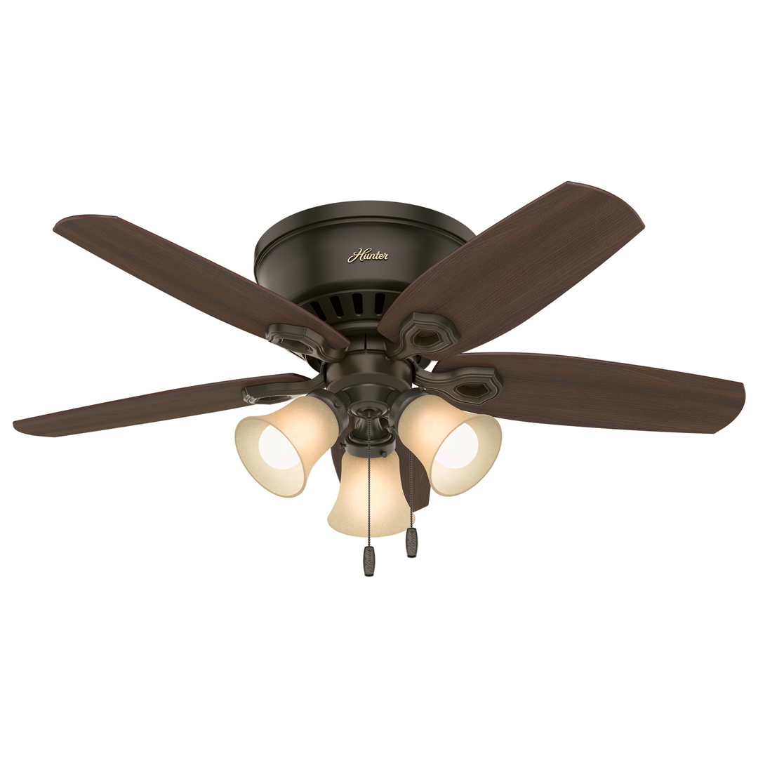 Hunter 42 inch Builder Low Profile Ceiling Fan with LED Light Kit and Pull Chain Trays Hunter   