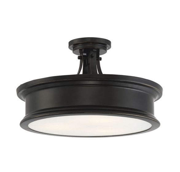 Essentials Watkins Semi-Flush Ceiling Semi Flush Mounts Savoy House Classic Bronze 3 