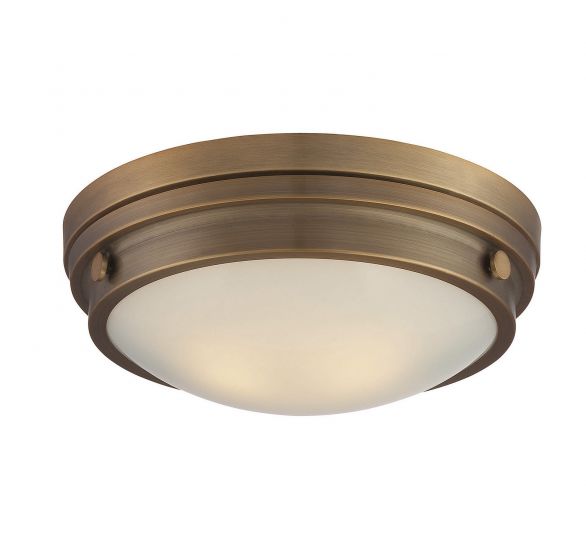 Essentials Lucerne Flush Mount Ceiling Flush Mounts Savoy House Warm Brass 2 