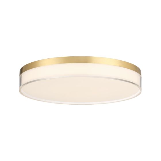 Savoy Lighting Assets Clarion 13" 5CCT LED Acrylic Ceiling Light in Brass 6-4444-13-BR
