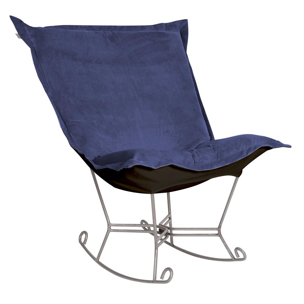 Howard Elliott Collection Scroll Puff Rocker Bella Royal Titanium Frame Howard Elliott Collection