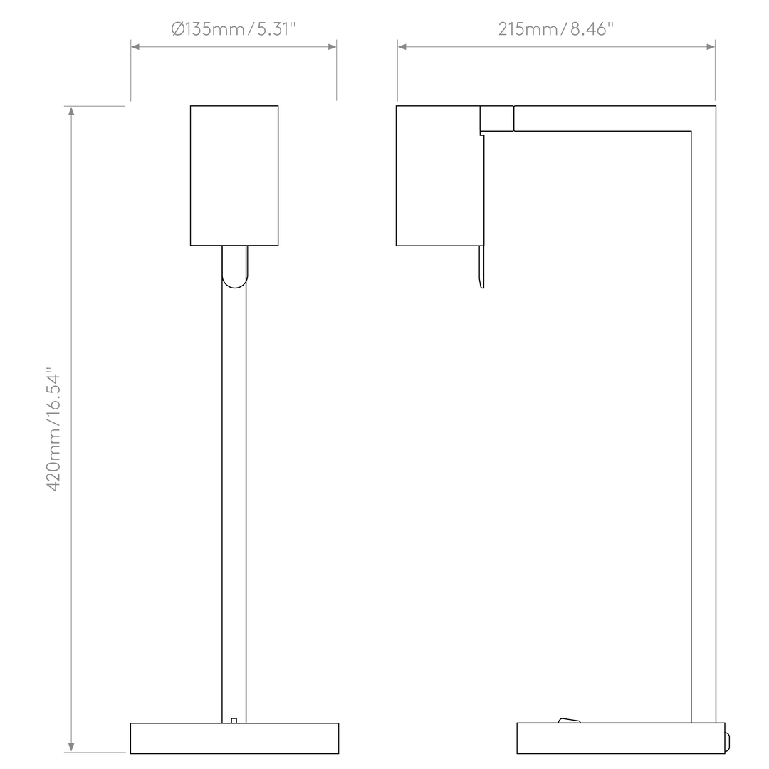 Astro Lighting Ascoli Desk dimension diagram