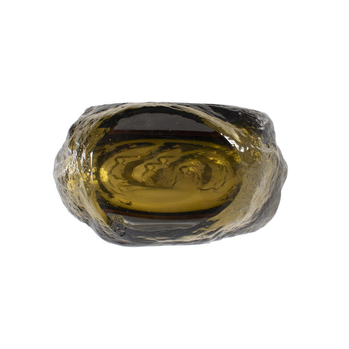 Howard Elliott Dusty Olive Crystalized Glass Vase