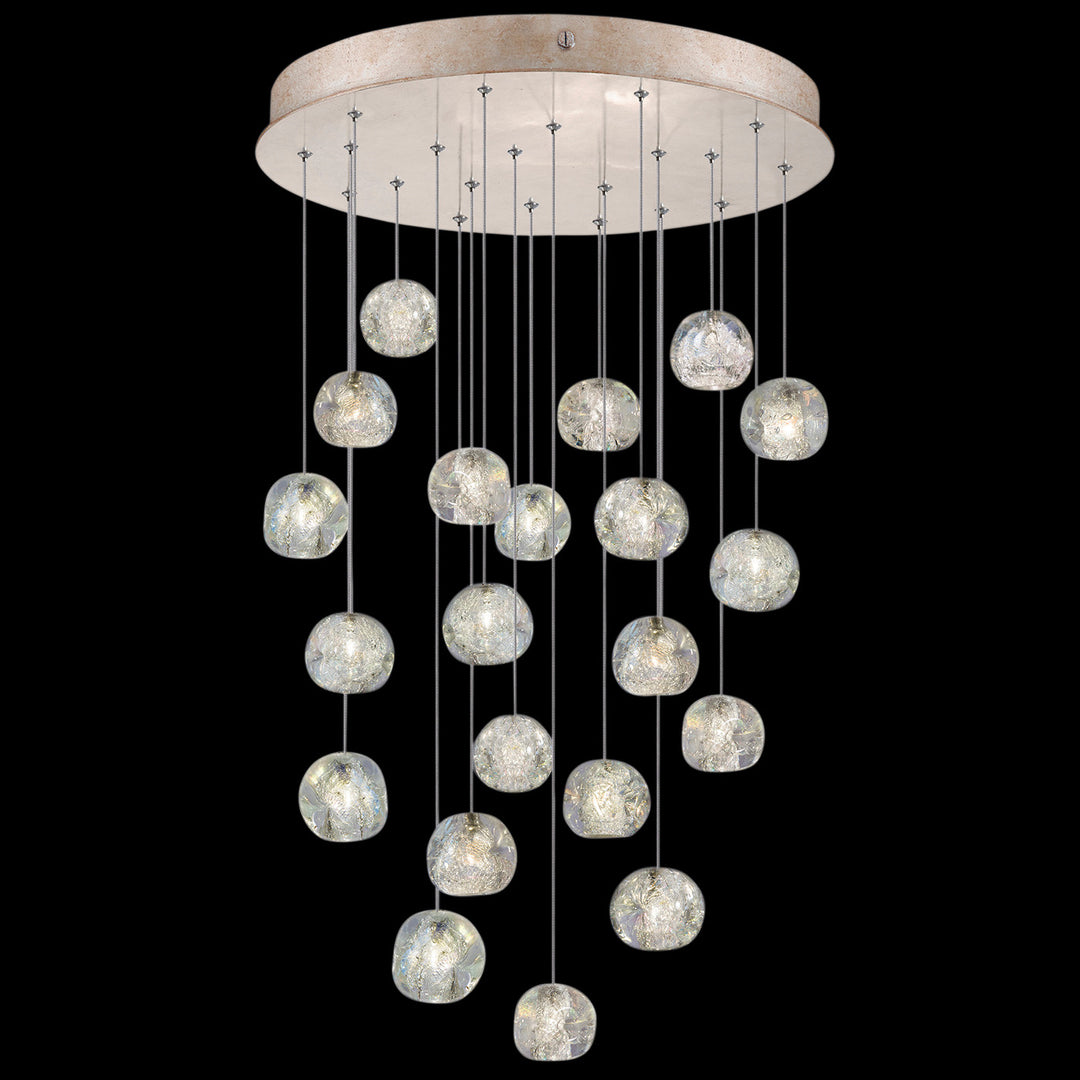 Fine Art Handcrafted Lighting Natural Inspirations 24"W Round Pendant in Mottled Gold Leaf, Nebula (853240-206LD)