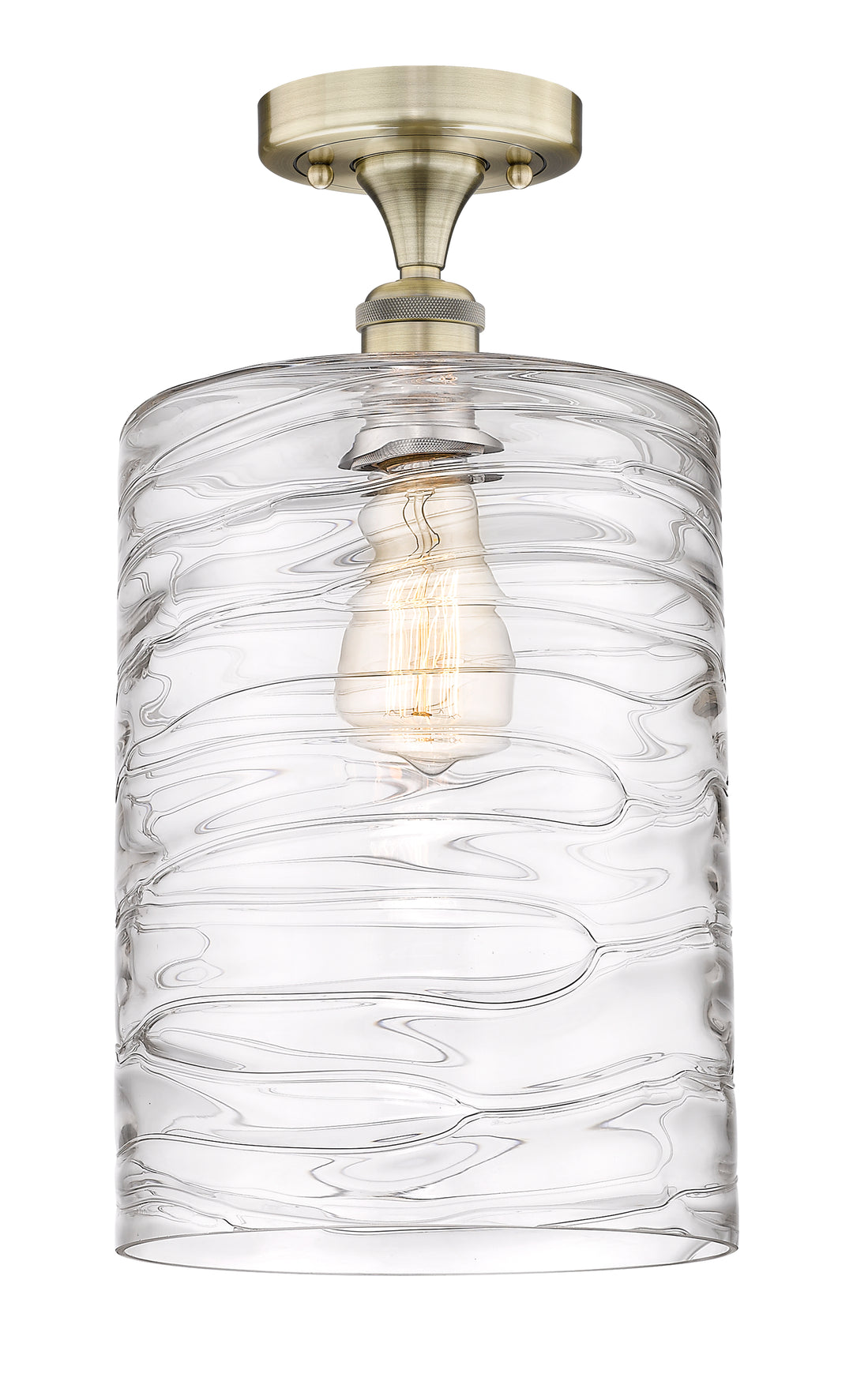 Innovations Lighting Cobbleskill 9" Semi-Flush Mount - Antique Brass