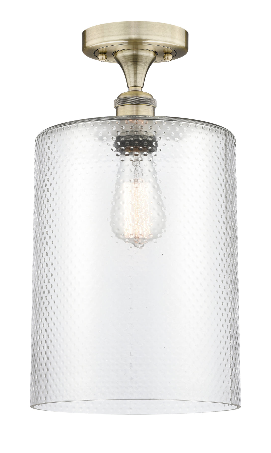 Innovations Lighting Cobbleskill 9" Semi-Flush Mount - Antique Brass