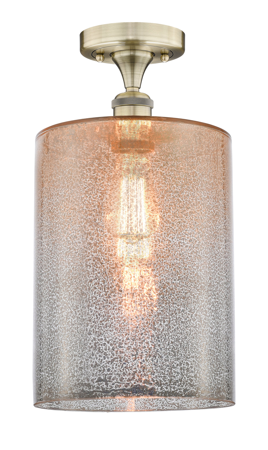 Innovations Lighting Cobbleskill 9" Semi-Flush Mount - Antique Brass