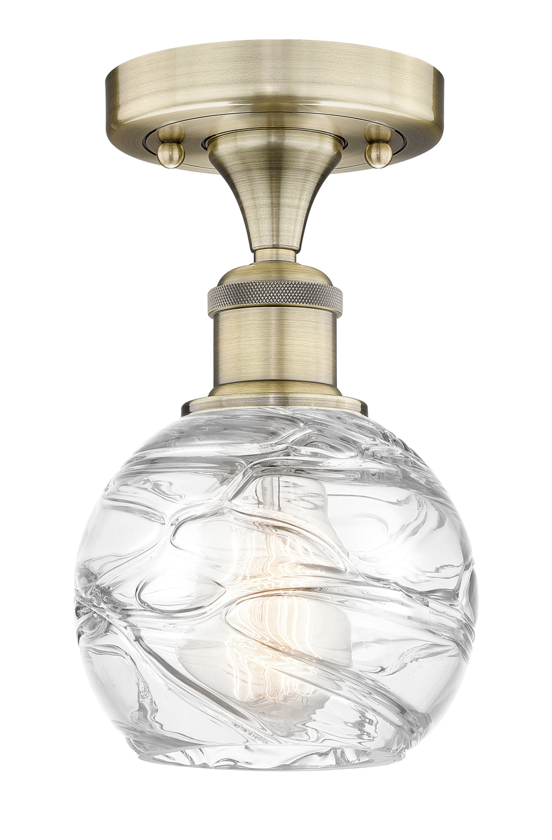 Innovations Lighting Athens Deco Swirl 6" Semi-Flush Mount - Antique Brass