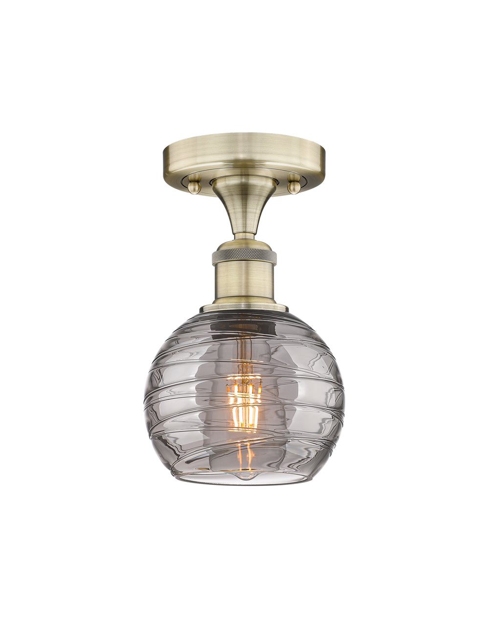 Innovations Lighting Athens Deco Swirl 6" Semi-Flush Mount - Antique Brass