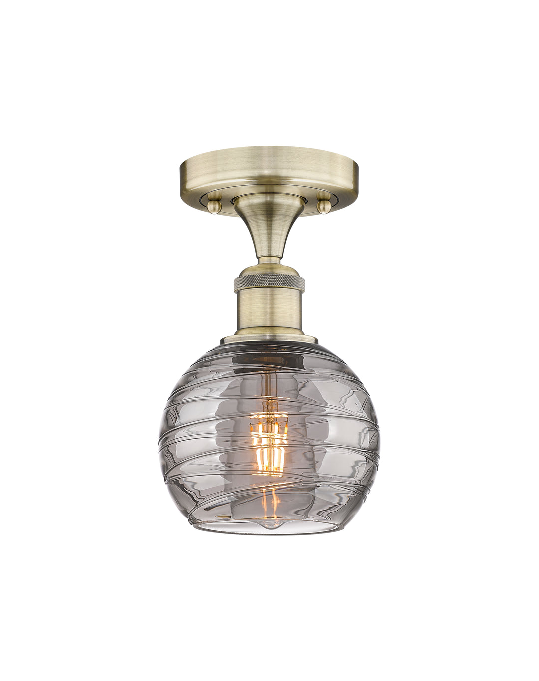 Innovations Lighting Athens Deco Swirl 6" Semi-Flush Mount - Antique Brass